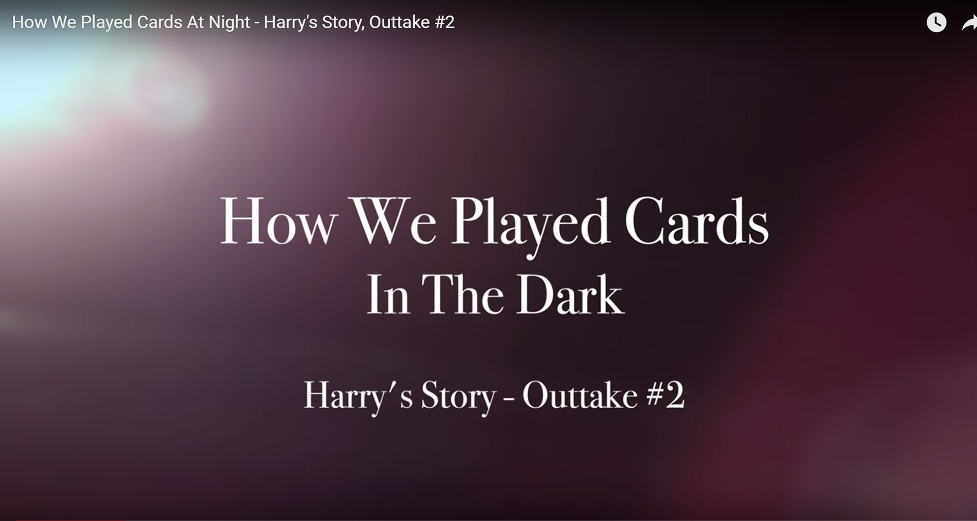 Harry's Story Outtake #2